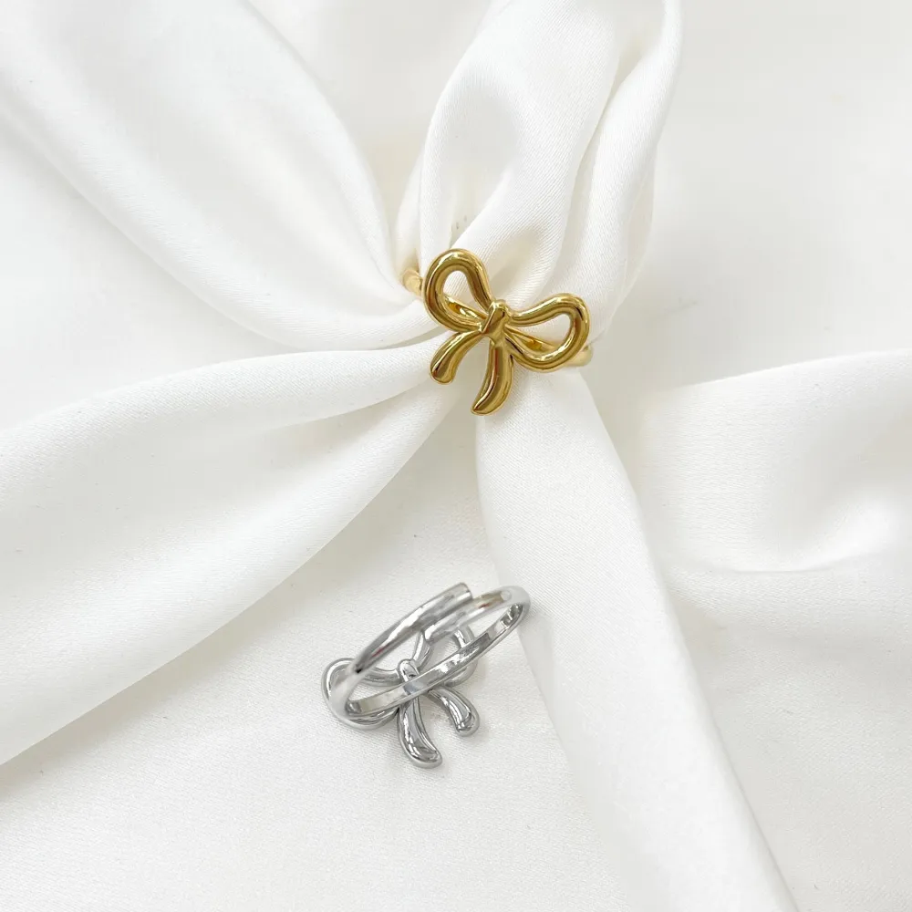 Fiocco -Anello Regolabile in Acciaio - AAR-413-1299