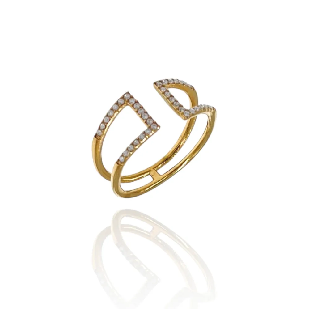 Semplice con Zirconia-Anello Regolabile in Acciaio - AAR-4242R