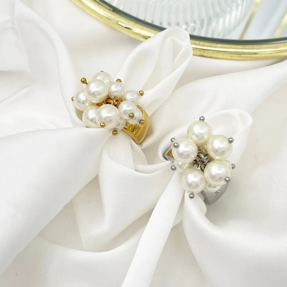 Grappoli Perla -Anello Regolabile in Acciaio - AAR-732-374 (Argento)