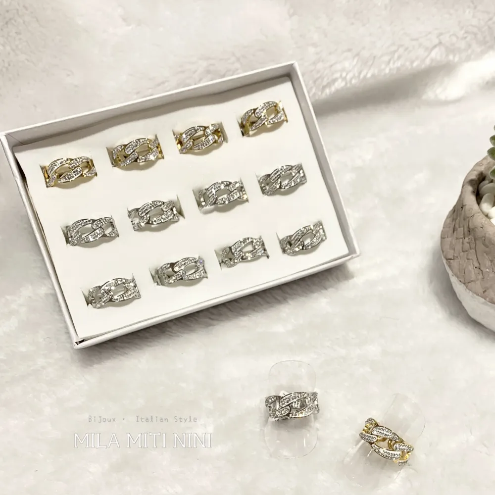 Catena-12pz Anelli Regolabili in Acciaio - AAR413-469