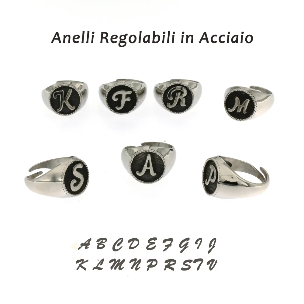 AAR-INIZIALE 5410 - Anelli in Acciaio Regolabile - AAR5414-INIZIALE- Anelli in Acciaio Regolabile (S)