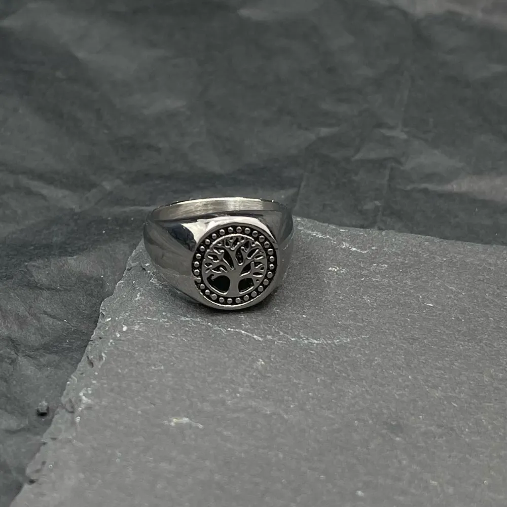 [AAU-105-139] Albero della Vita-Anello in Acciaio con Misure - AAU-105-139