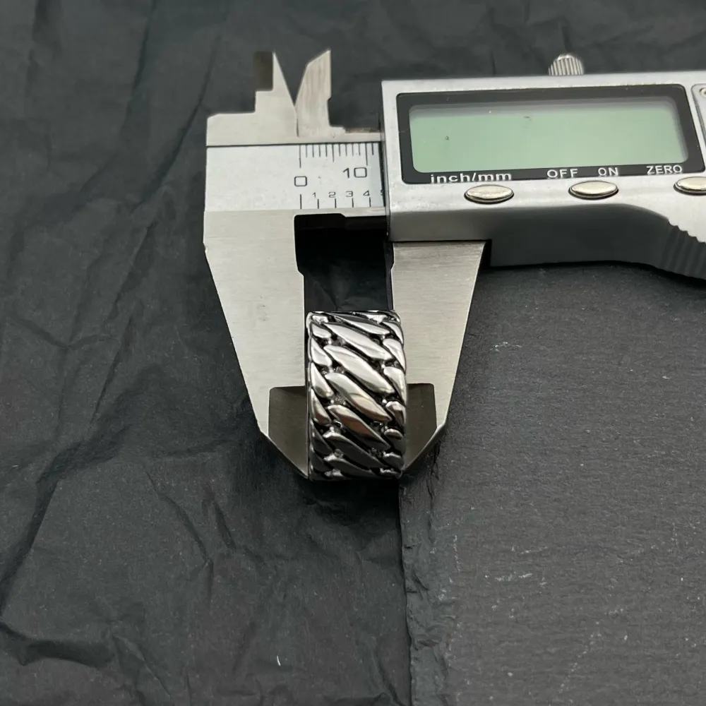 Catena alta-Anello in Acciaio con Misure - AAU-F130F140 (Oro Giallo)