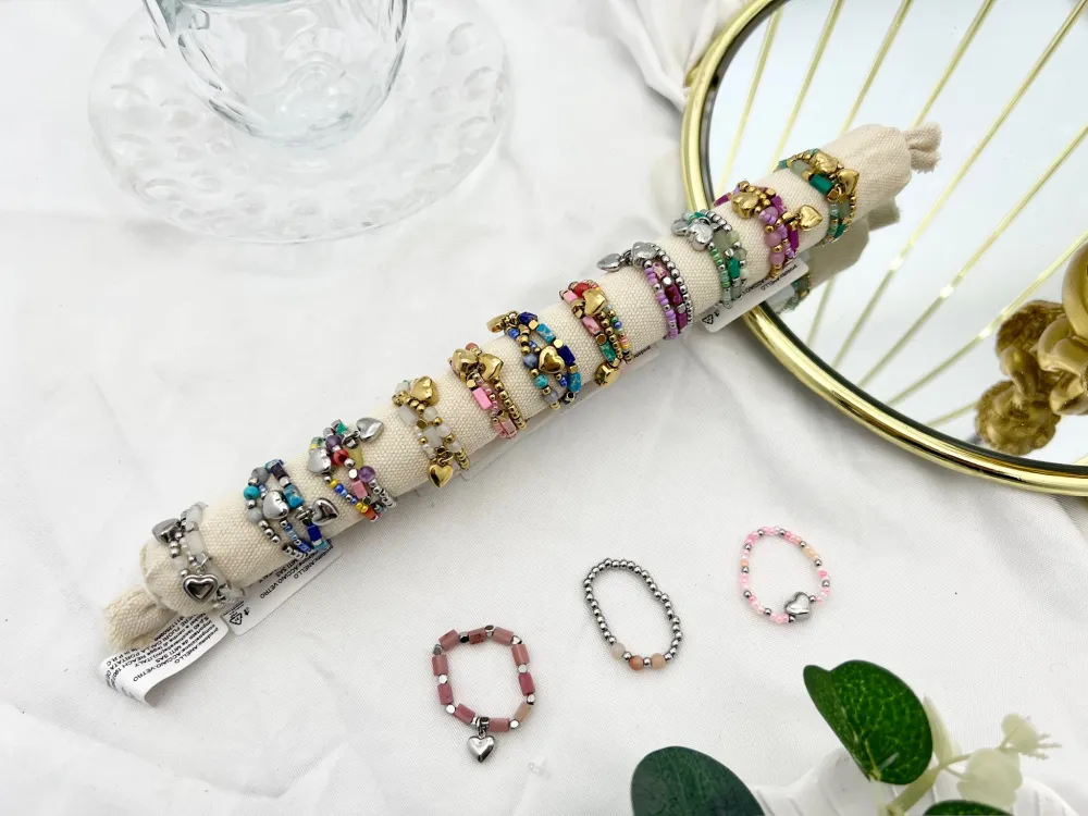 Cuore-Set 3pz Anelli Elastici in Acciaio - APA-732-177