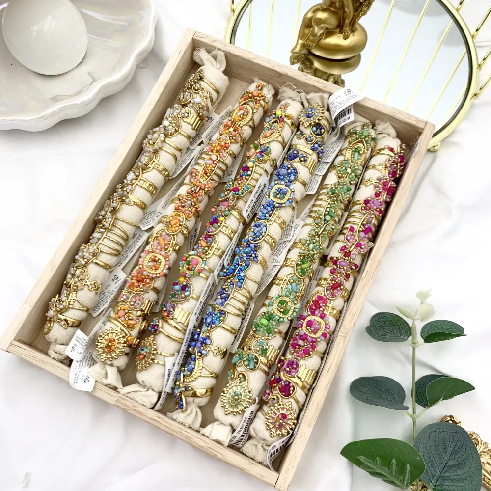 Mix Perline Colorate-15pz Anelli Regolabili in Acciaio - APA-732-229