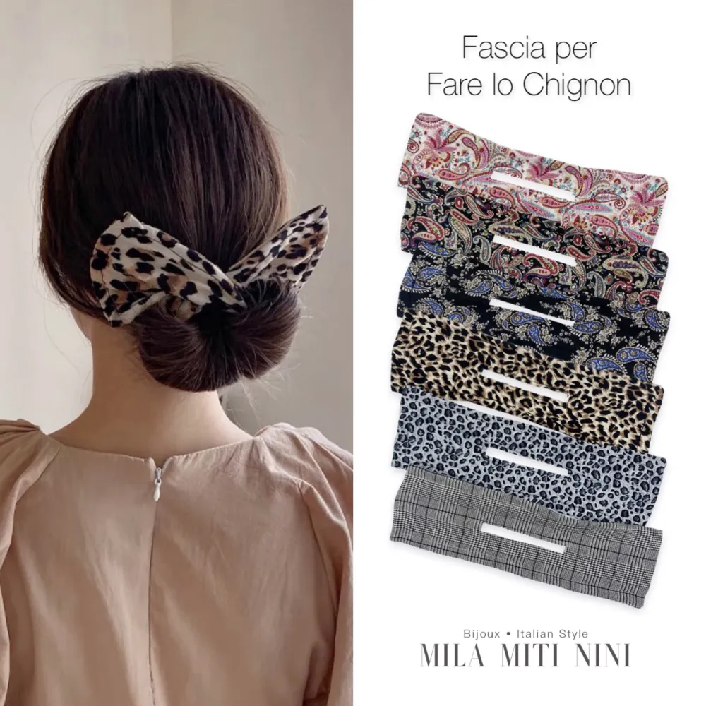 [AXC143-81-Mix Fantasia-12pz Fasce per fare Chignon] AXC143-81-Mix Fantasia-12pz Fasce per fare Chignon - AXC143-81-Mix Fantasia-12pz Fasce per fare Chignon