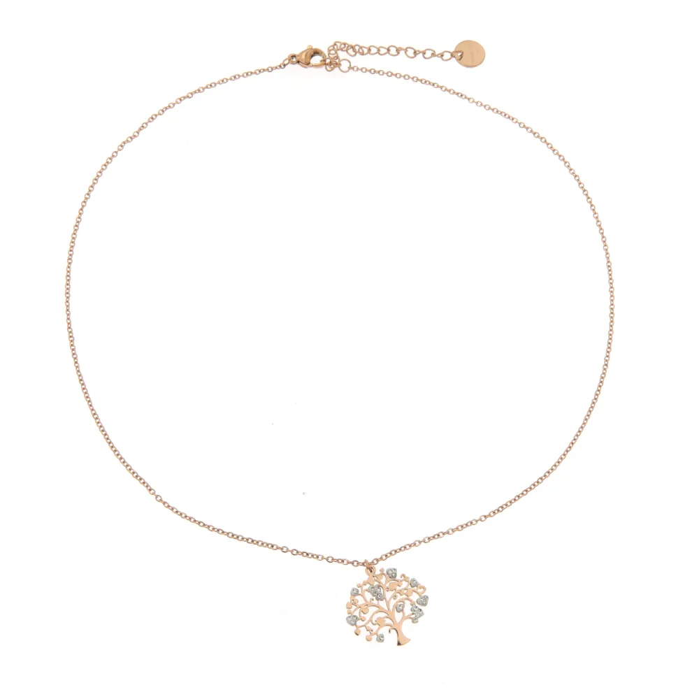 Albero della Vita  3120 - Collana Fine in Acciaio - Albero della Vita  3120 - Collana Fine in Acciaio (Argento)