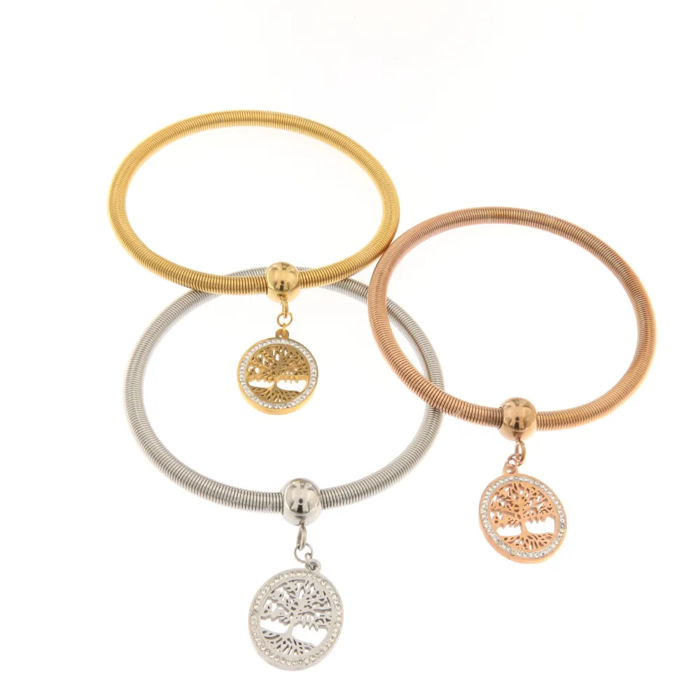 Albero della Vita 1516 - Bracciale a Molla in Acciaio - Albero della Vita 1516 - Bracciale a Molla in Acciaio (Argento)