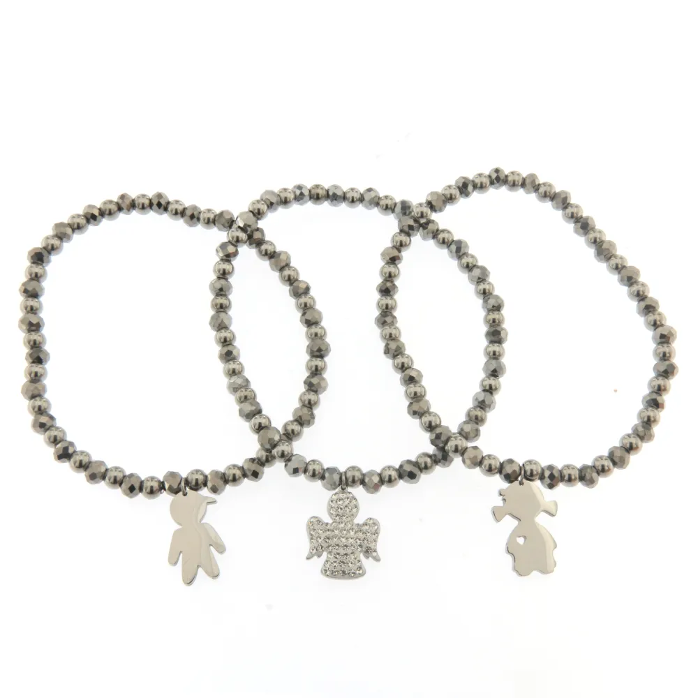 [Angelo e Bimbi  - Bracciale Tris Acciaio] Bracciale Tris in Acciaio - Angelo e Bimbi  - Bracciale Tris Acciaio