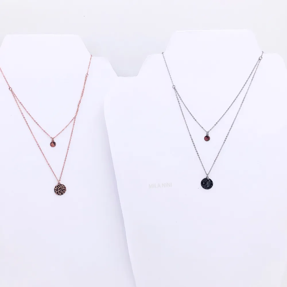 Maculato, leopardato, animalier - Animalier 2 tondi Multifilio 4485 - Collana (Acciaio)