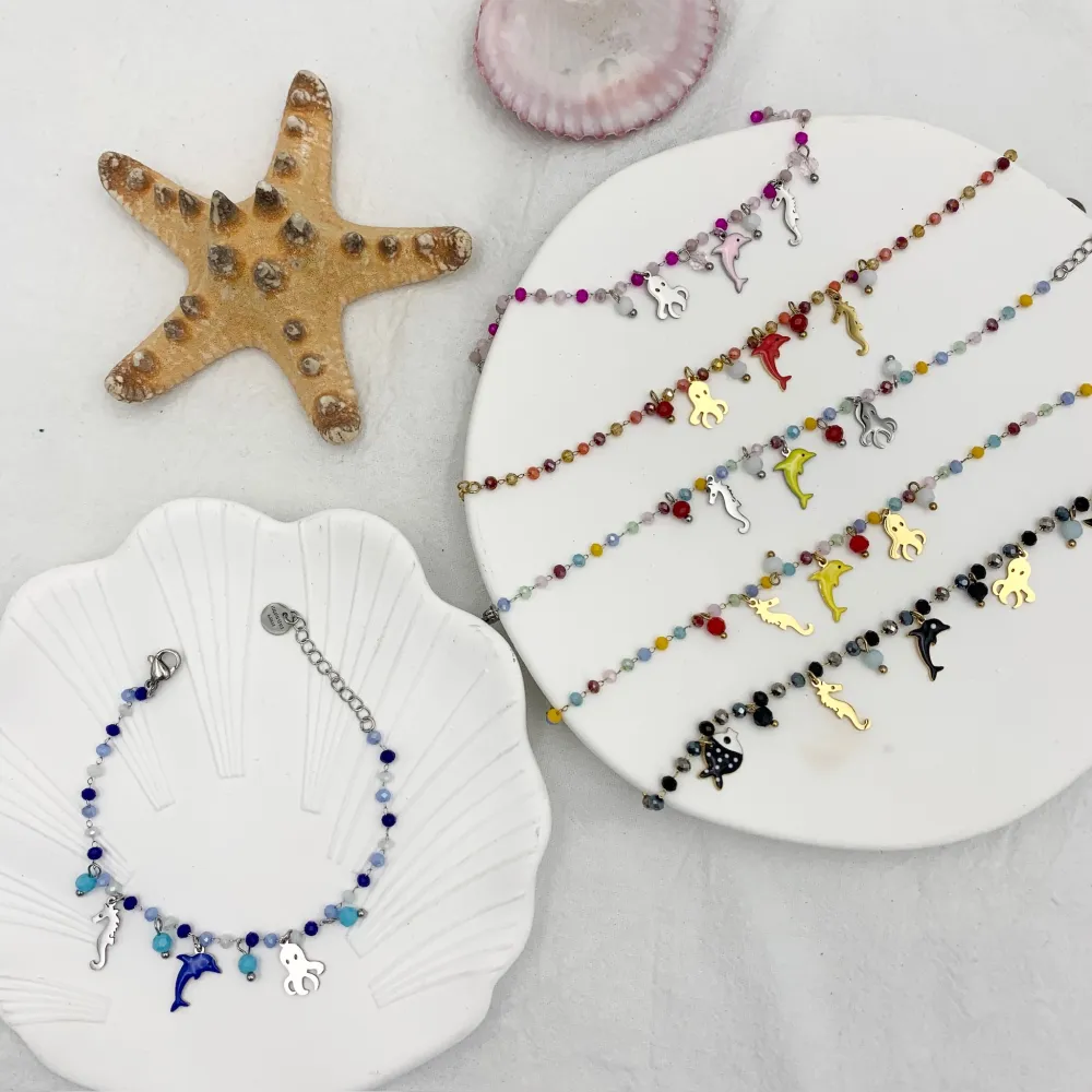 Mare Smaltato Stella Marina-Bracciale in Acciaio con Chiusura - BAC-103-AA154BS