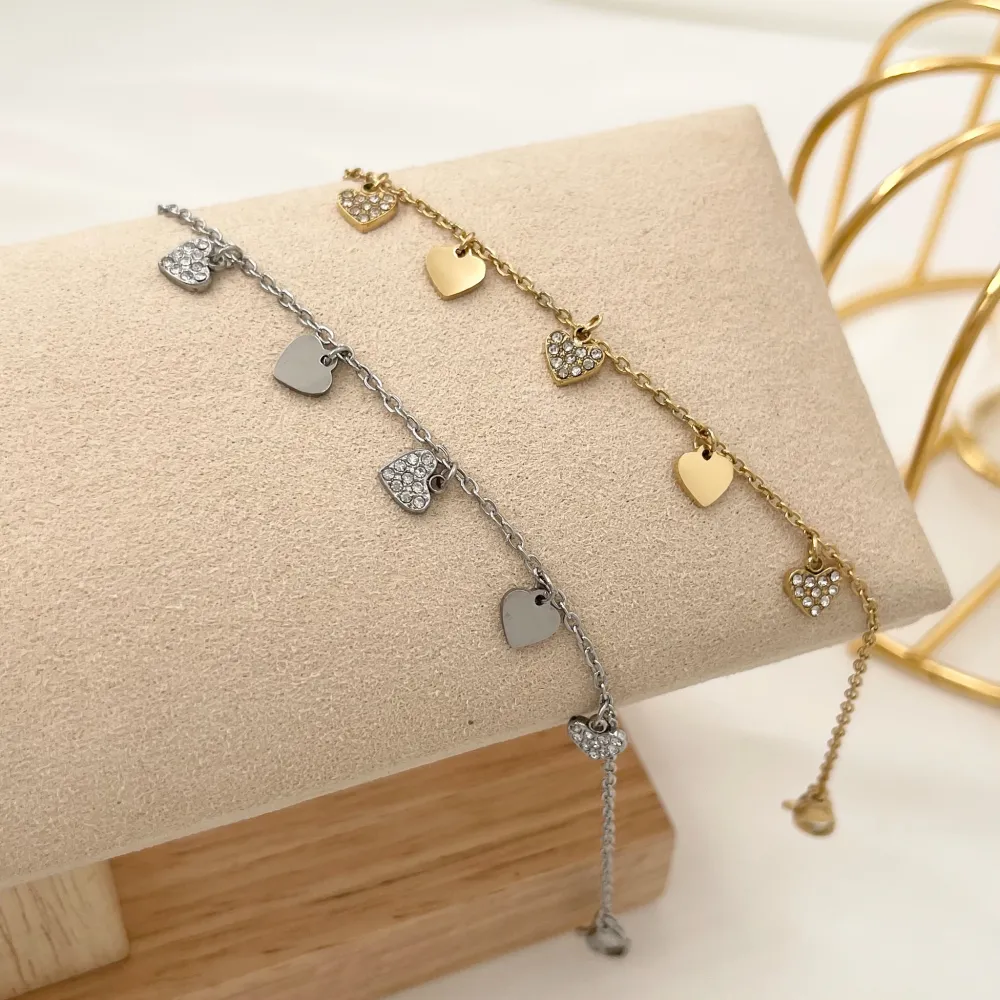 Cuore Cuorecini Pendenti-Bracciale in Acciaio - BAC-103-AA2340B