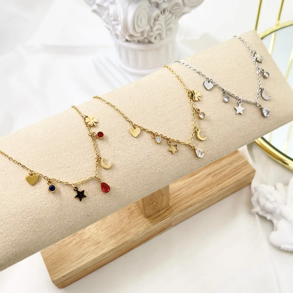 Stella Luna Goccia-Bracciale in Acciaio con Chiusura - BAC-103-AA2423B (Acciaio)