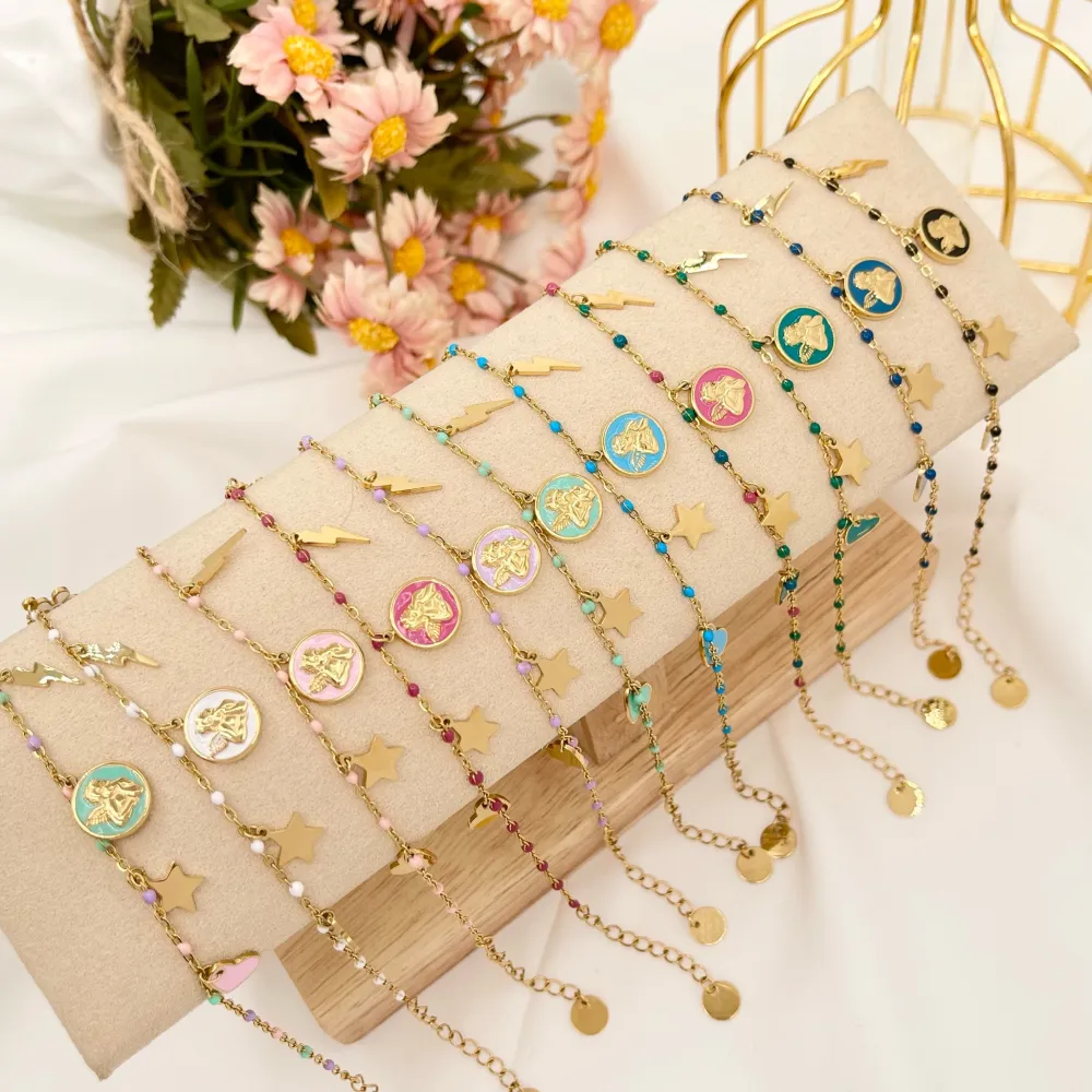 Angelo Smaltato-Bracciale in Acciaio con Chiusura - BAC-103-AA3186B