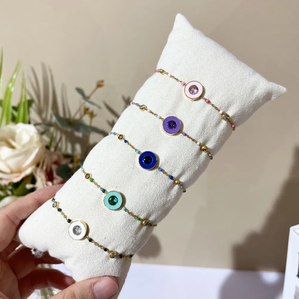 Punto Luce Colorato Smaltato-Bracciale in Acciaio - BAC-103-AA3421B