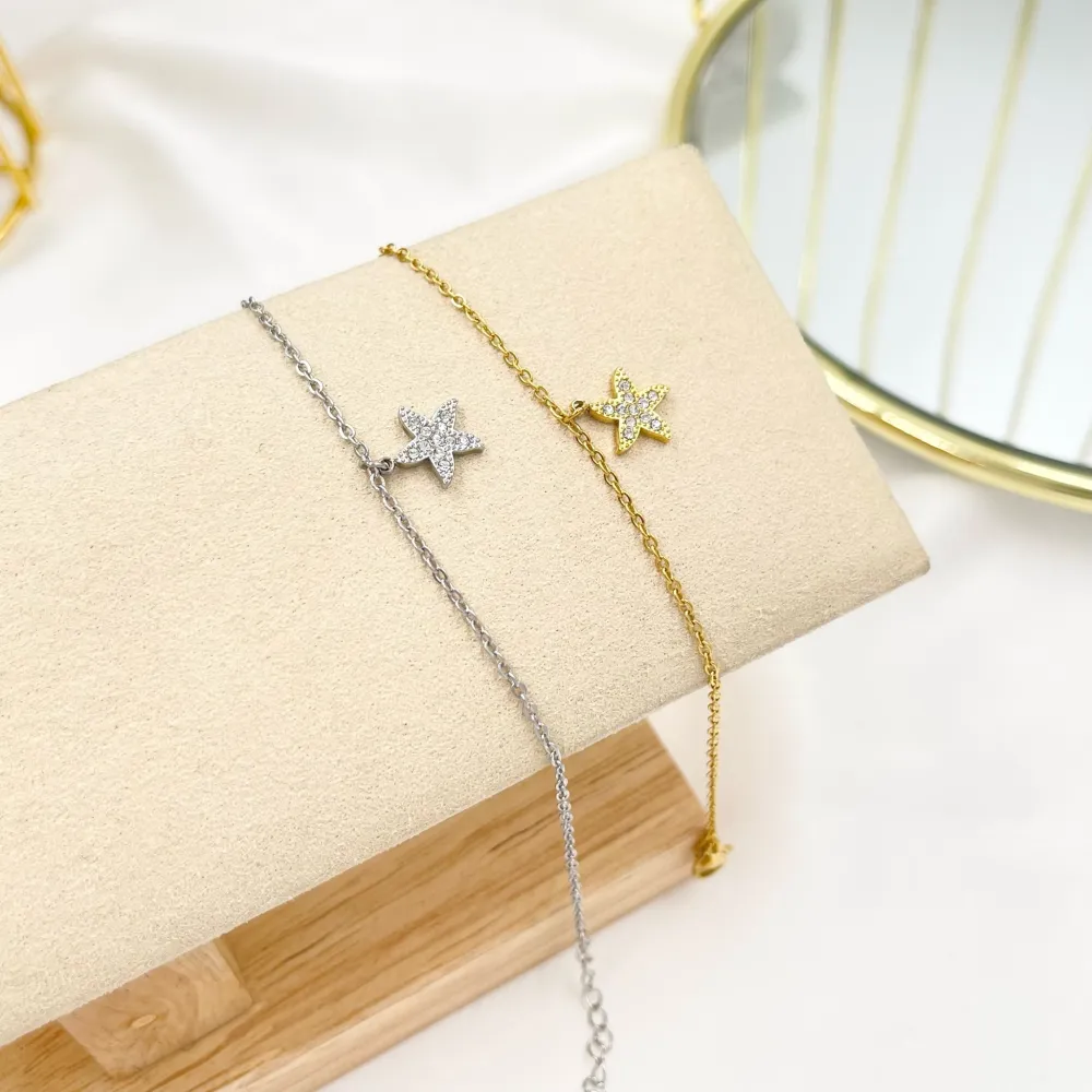 Stella Marina-Bracciale in Acciaio con Chiusura - BR-103-AA3489B (Oro Giallo)