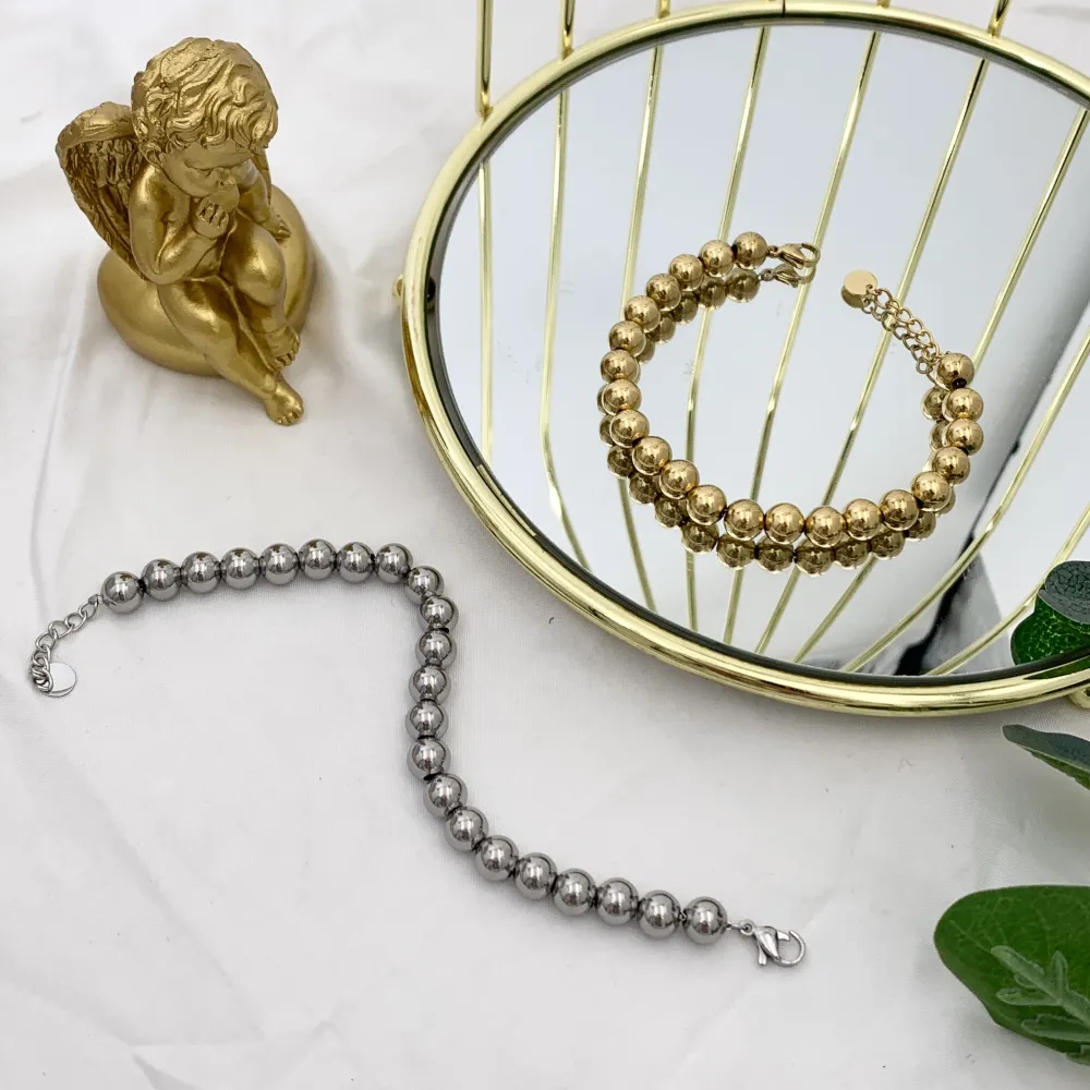 Ball Pallina Vuota-Bracciale in Acciaio - BAC-103-AA3992B 8mm