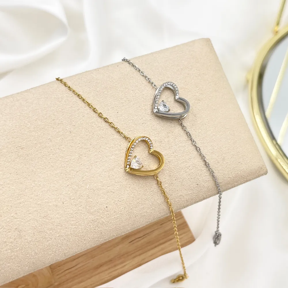 Cuore-Bracciale in Acciaio - BAC-103-AA4195B