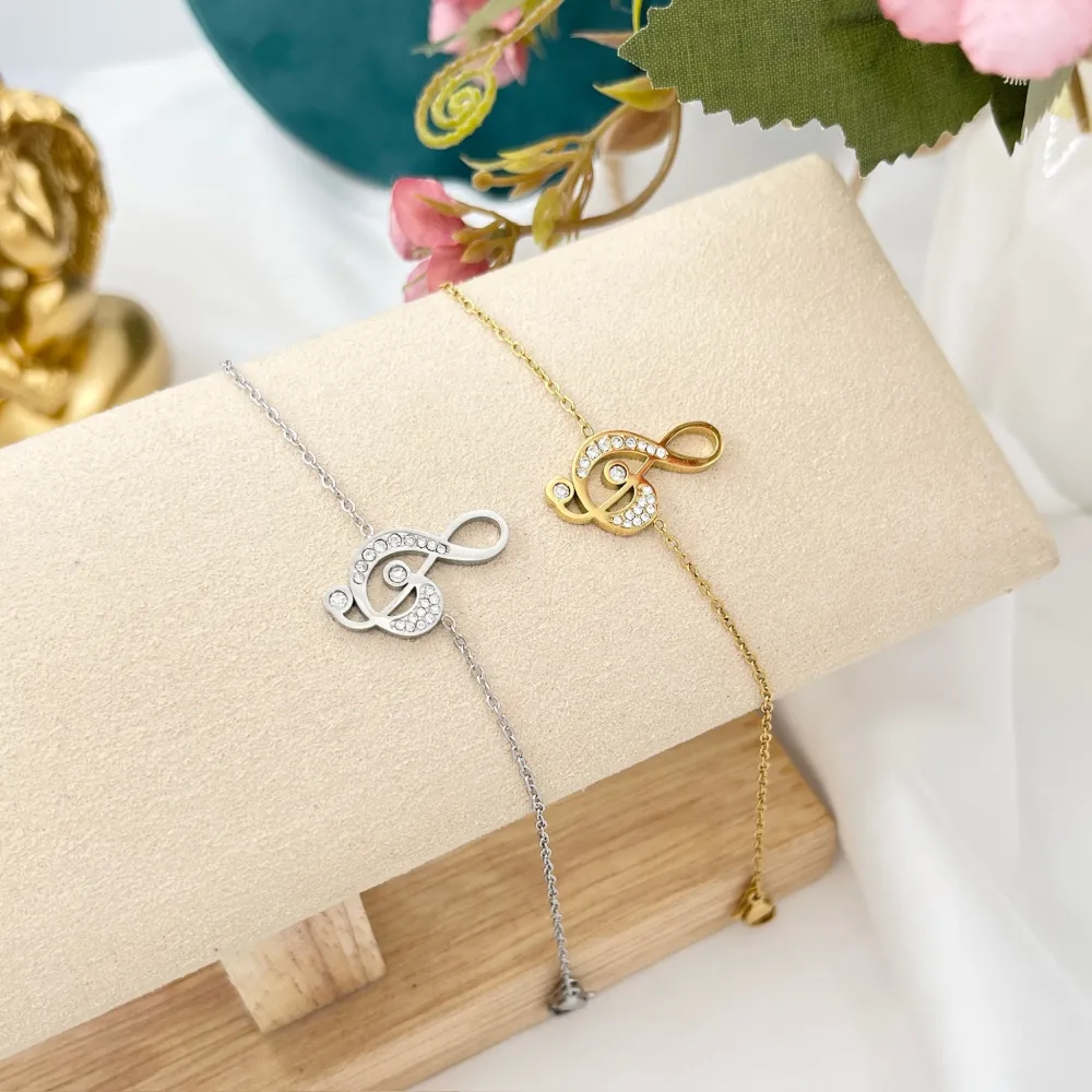 Nota Musicale-Bracciale in Acciaio - BAC-103-AA4533B