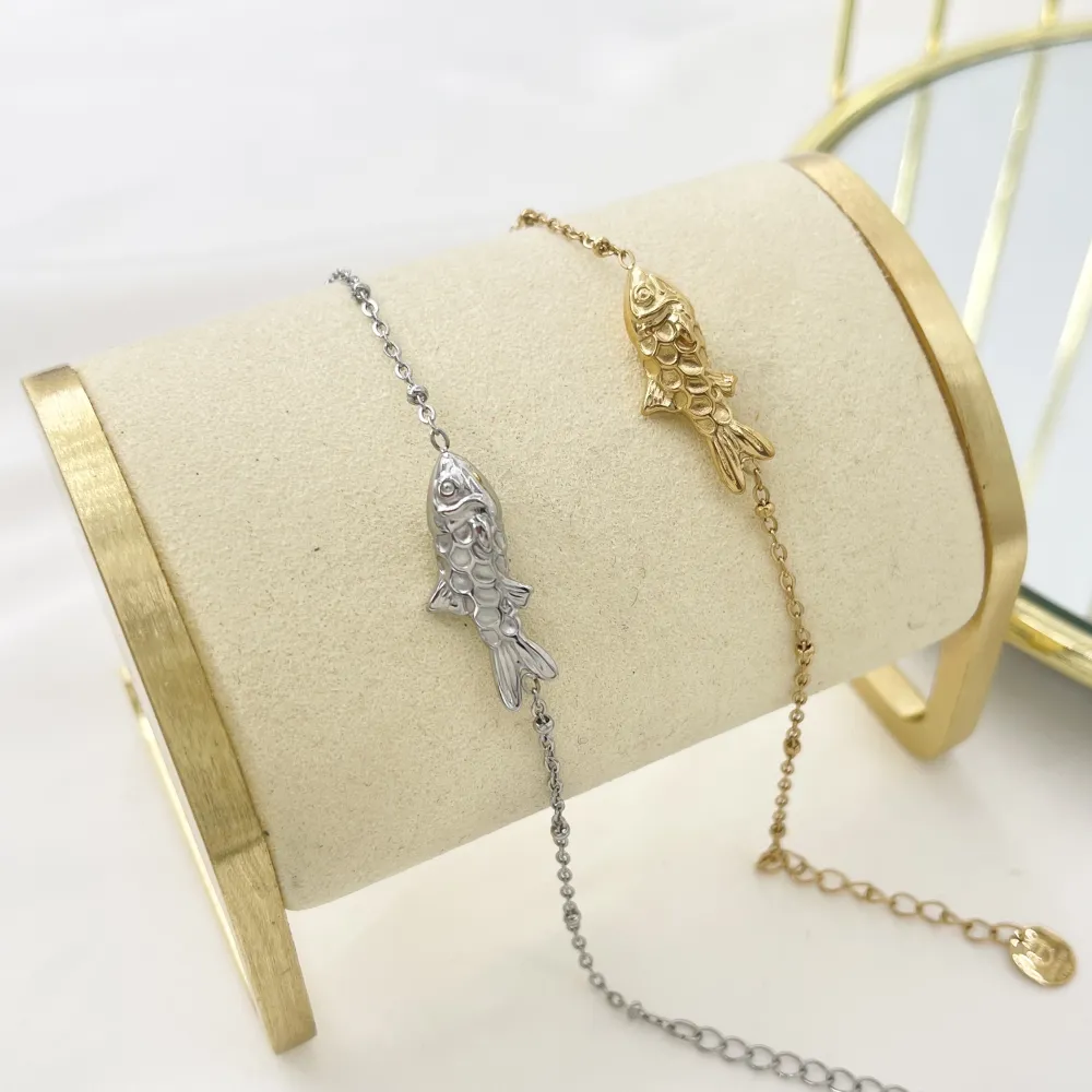 Pesce-Bracciale in Acciaio - BAC-103-AA5099B (Argento)