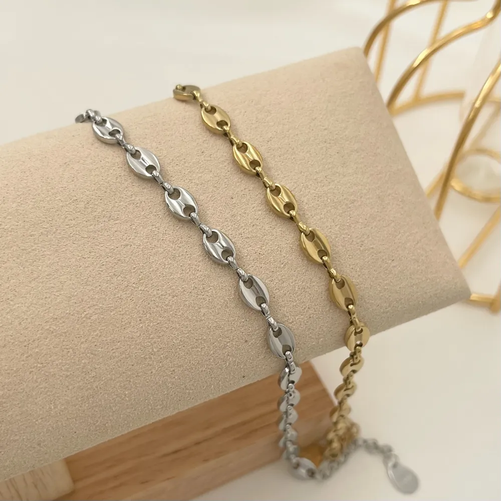 Catena a cafè-Bracciale in Acciaio - BAC-413-005