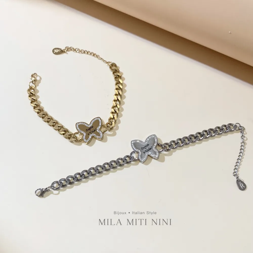 Farfalla Sogna e Vola -Bracciale in Acciaio con Chiusura - BAC-413-1380