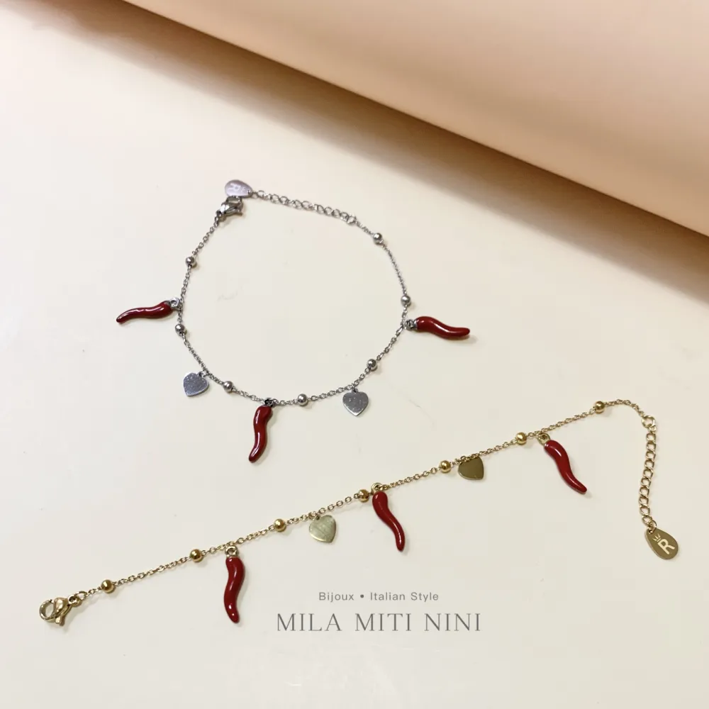 Cuore Cornino-Bracciale in Acciaio con Chiusura - BAC-413-1393