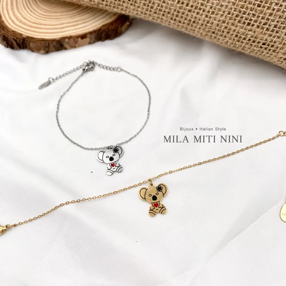 Koala Smaltata -Bracciale in Acciaio con Chiusura - BAC-413-1412