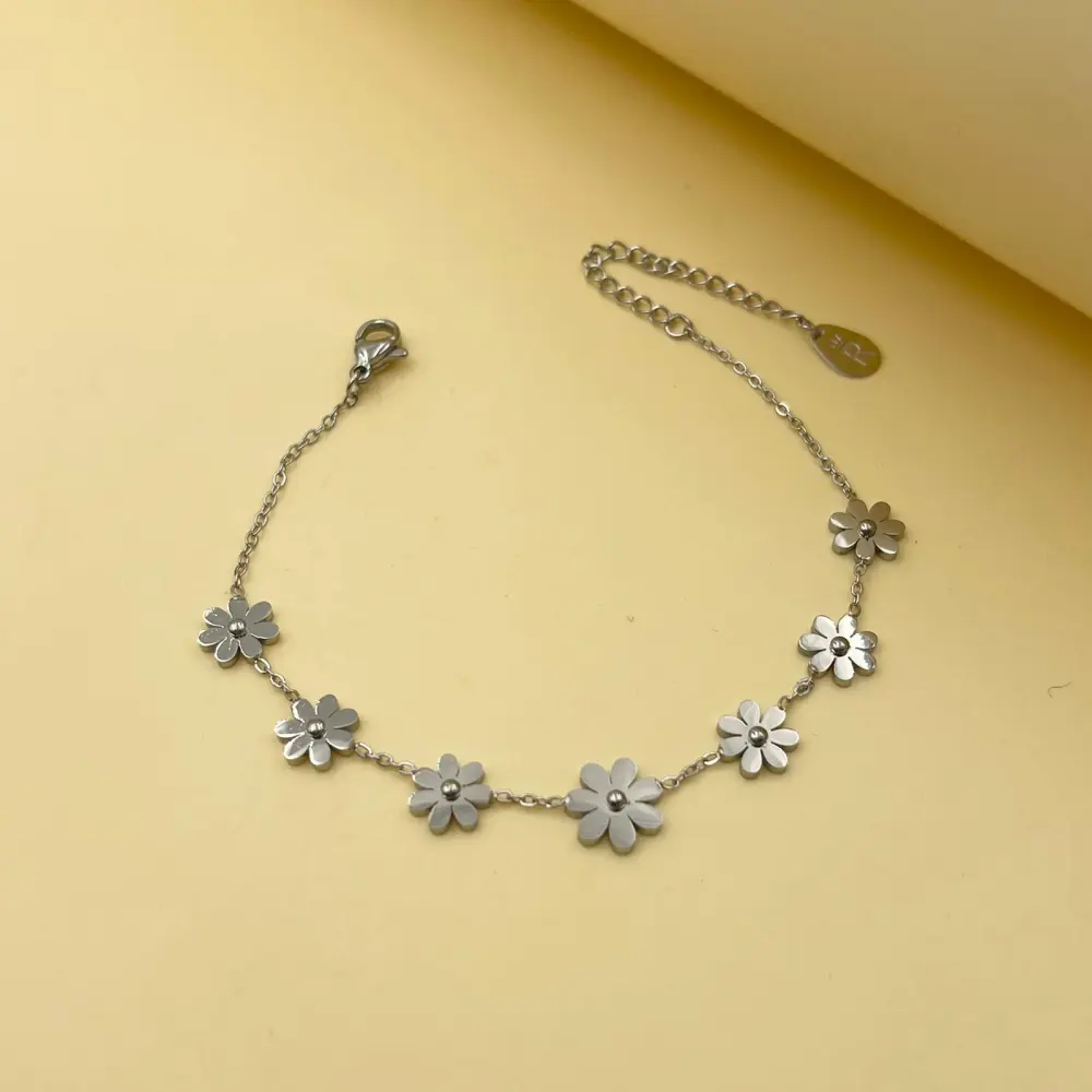 Sette Fiori Margherita-Bracciale in Acciaio con Chiusura - BAC-413-1447