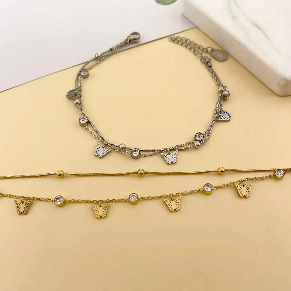 Farfalla-Bracciale in Acciaio con Chiusura - BAC-413-1663A