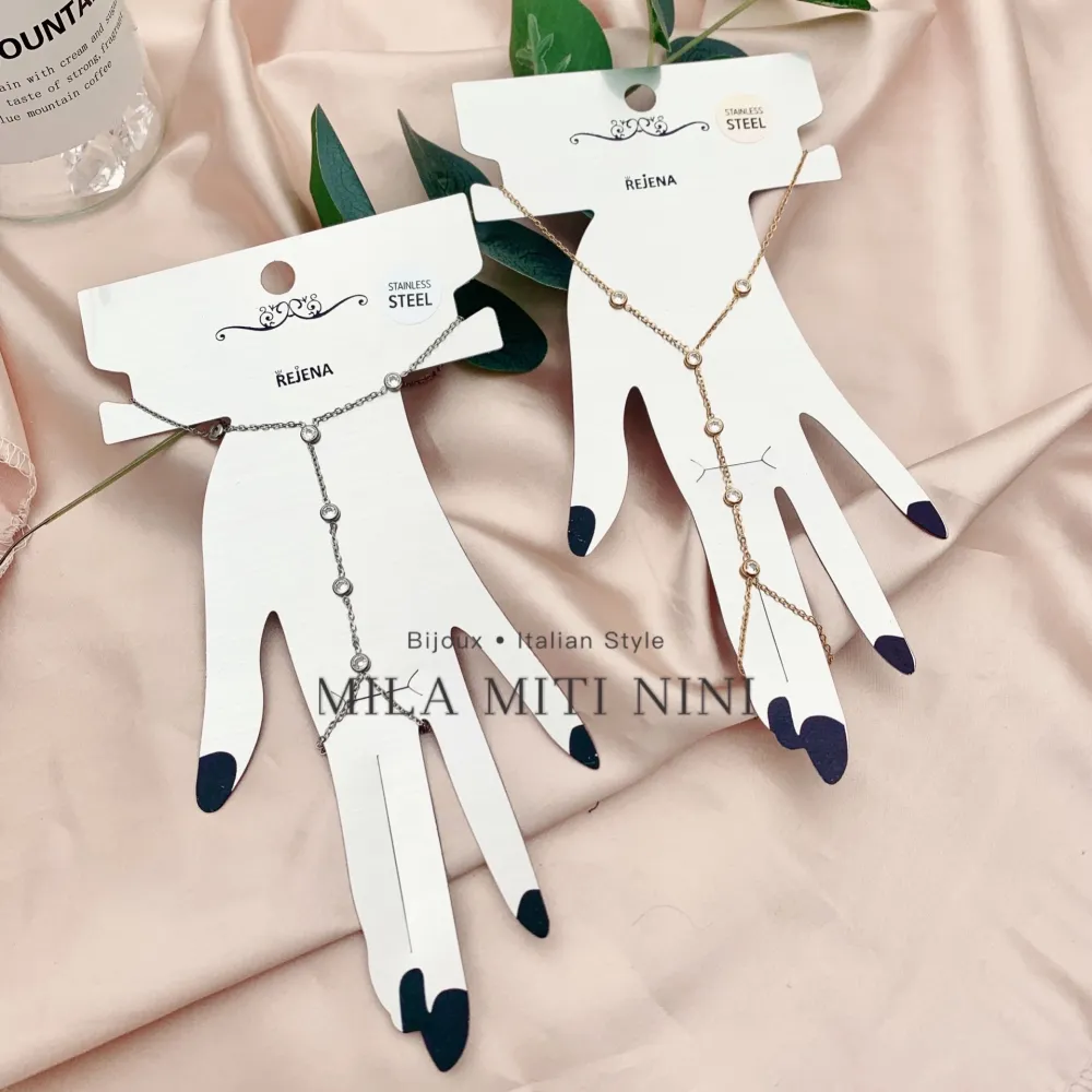 Punti Luci di Zirconia-Baciamano in Acciaio - BAC-413-1846A Modello L