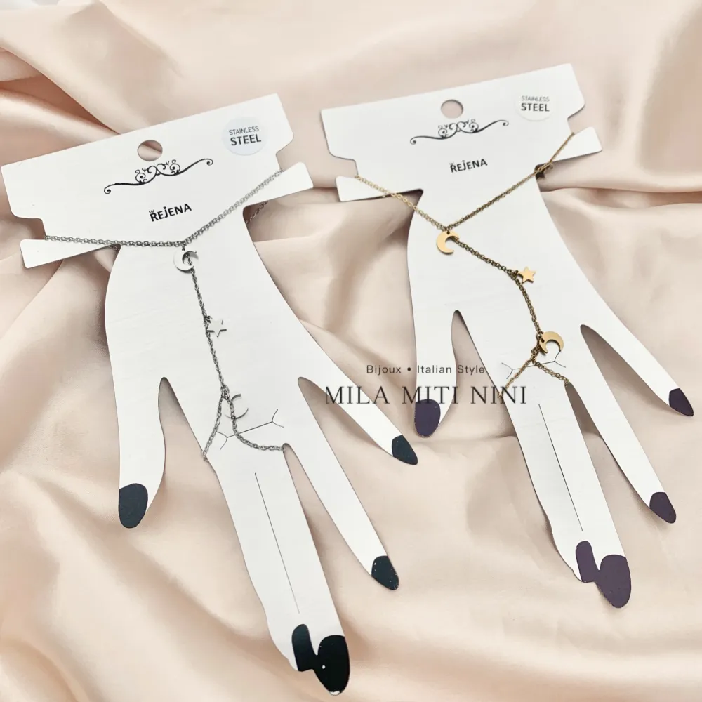 Stella Luna-Baciamano in Acciaio - BAC-413-1882 (Oro Giallo)