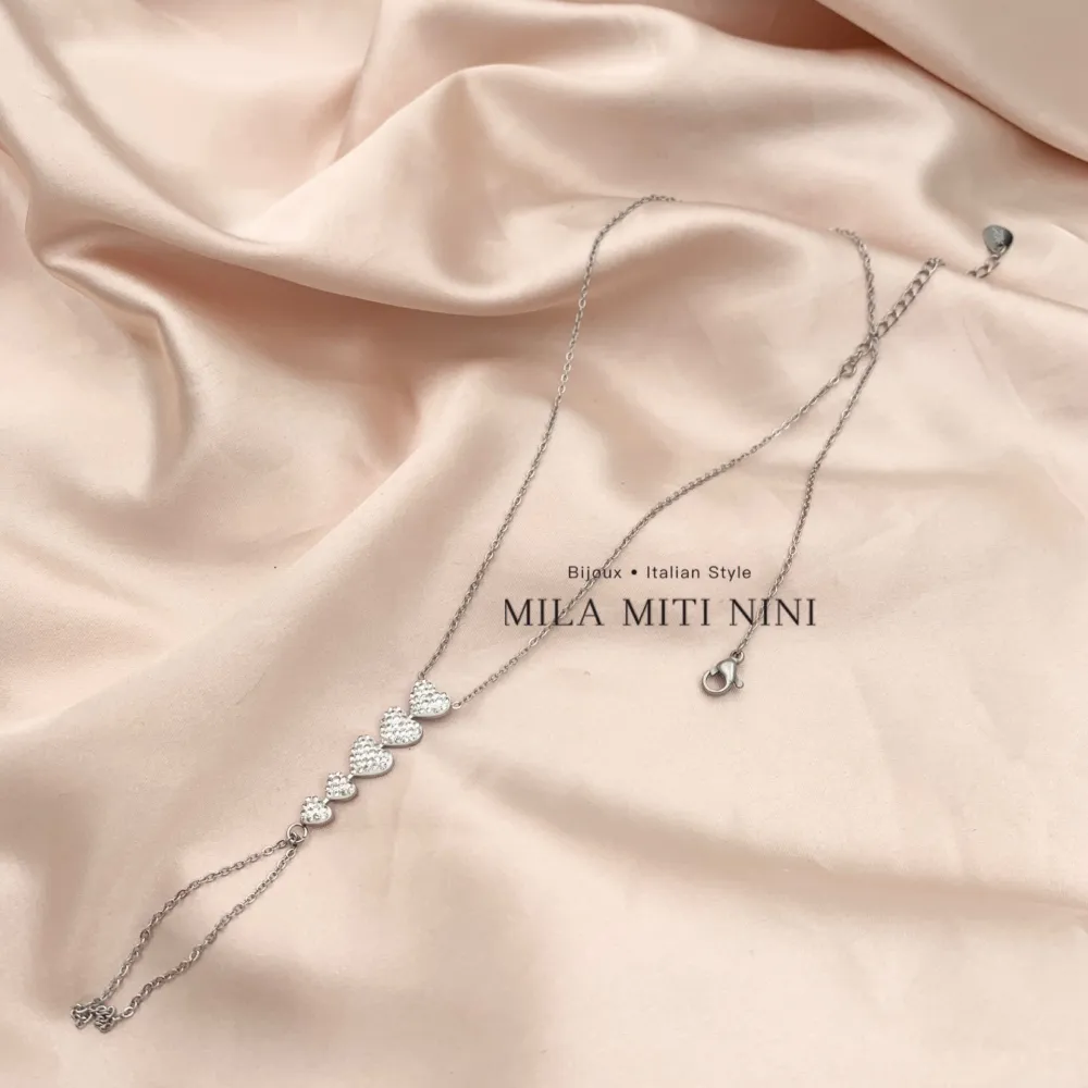 Cuore con Strass-Baciamano in Acciaio - BAC-413-1912