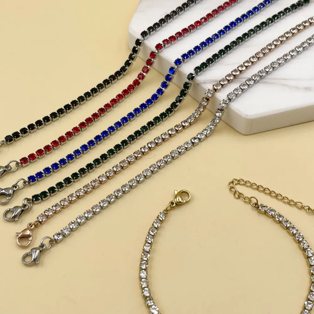 Tennis 3mm-Bracciale in Acciaio con Chiusura - BAC-413-200