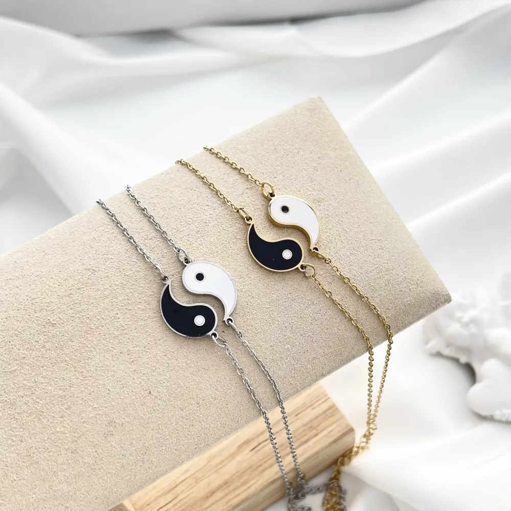 Ying Yang per Coppia-Due Bracciali in Acciaio - BAC-413-2042
