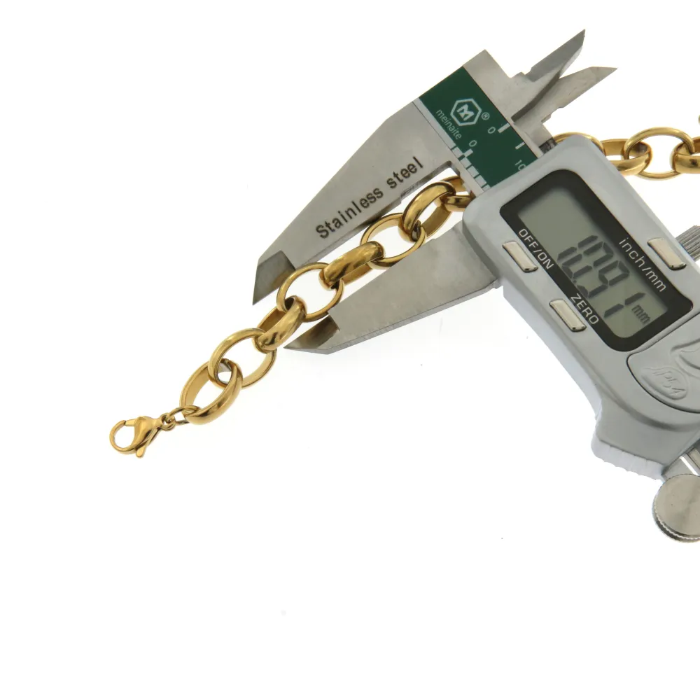 BAC6608-Catena 10mm- Bracciale in Acciaio con Chiusura - BAC-413-2088  10mm- Bracciale in Acciaio con Chiusura