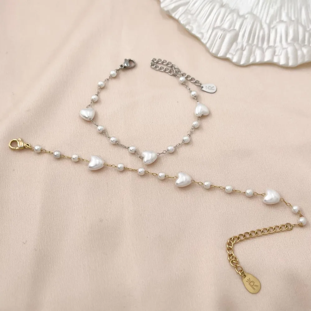 Perla Cuore-Bracciale in Acciaio con Chiusura - BAC-413-2528