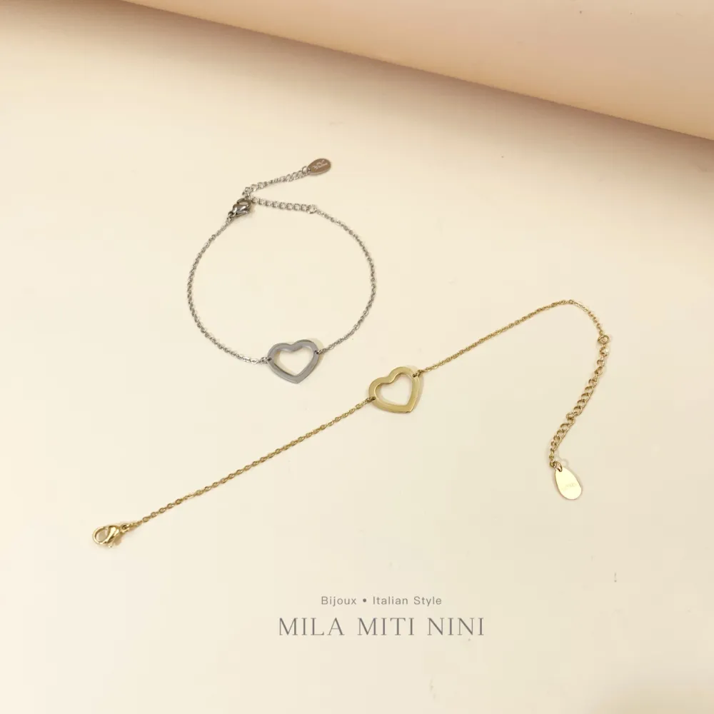 Cuore Vuoto -Bracciale in Acciaio con Chiusura - BAC-413-571