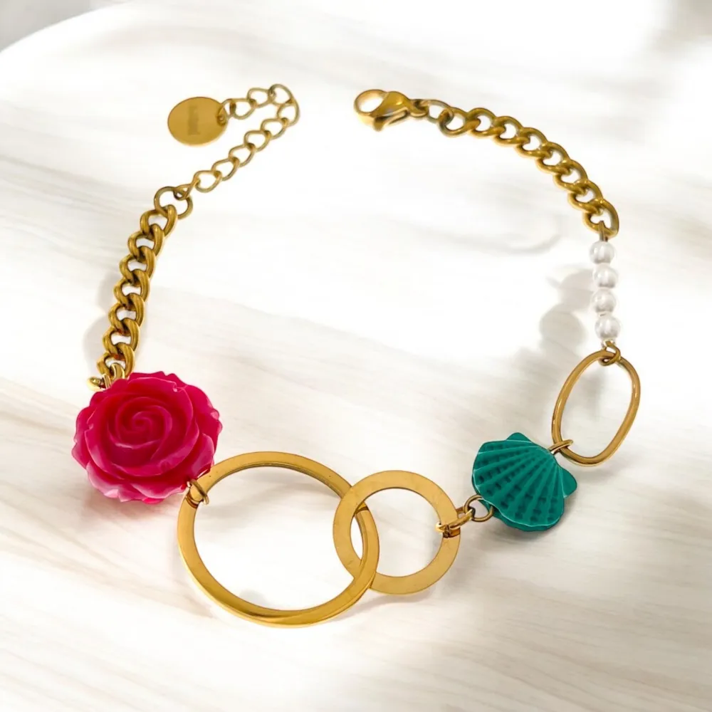 Fiore Conchiglia-Bracciale in Acciaio - BAC-765-08