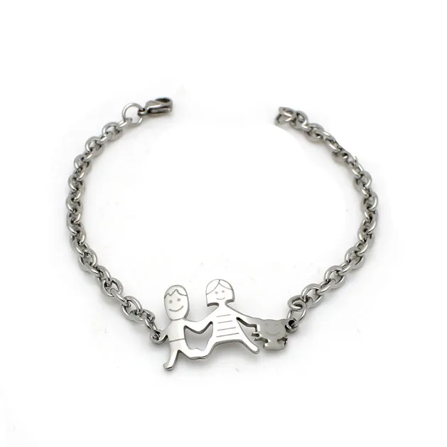 BAC1110-Bracciale Happy Family - Bracciale in Acciaio - BAC1110-Bracciale Happy Family - Bracciale in Acciaio