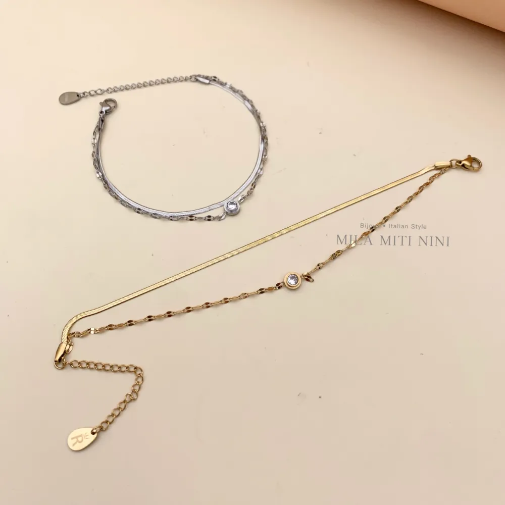 Doppio con P.luce-Bracciale in Acciaio con Chiusura - BAC413-1552