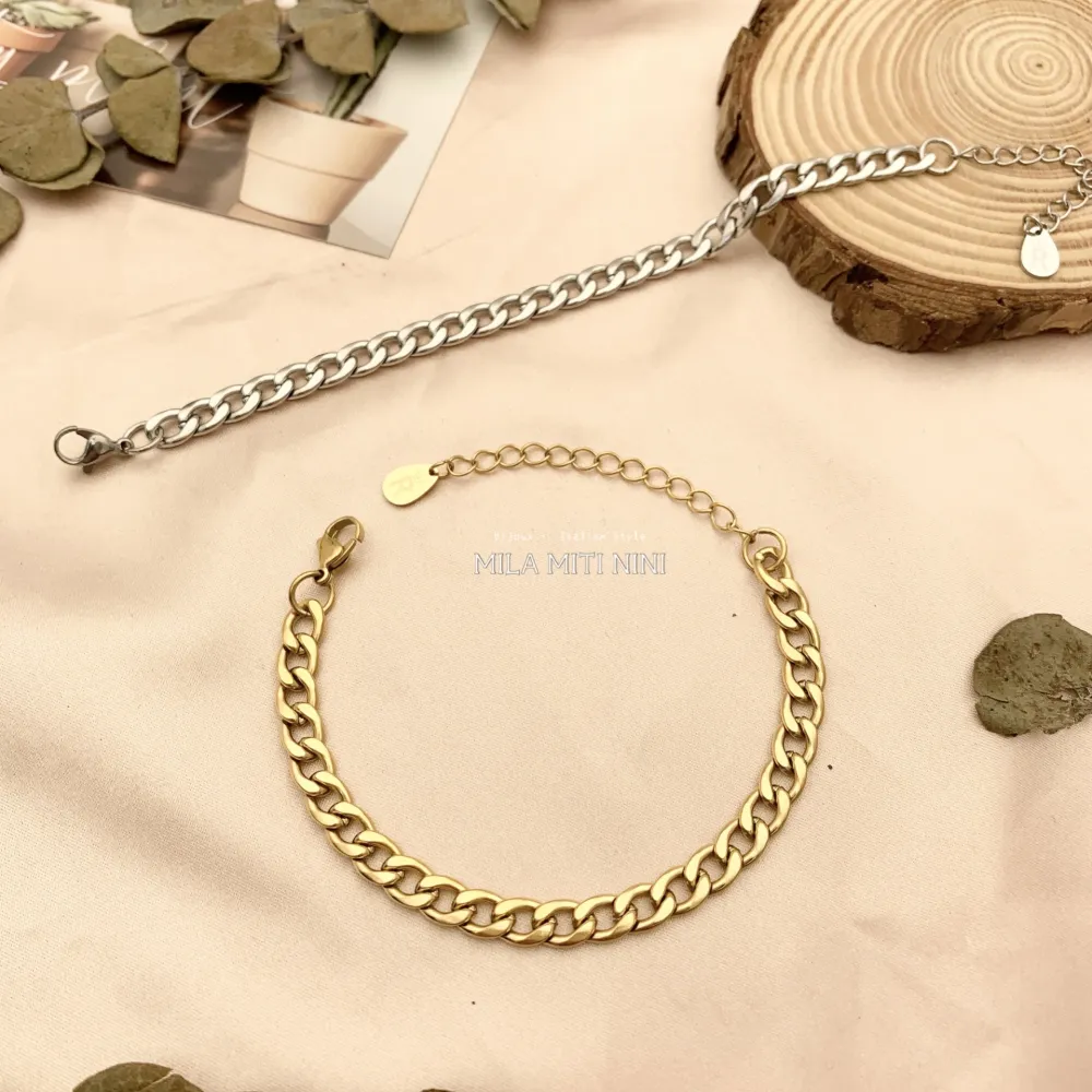 BAC413-2412-Catena 6mm-Bracciale in Acciaio - BAC413-2412 A