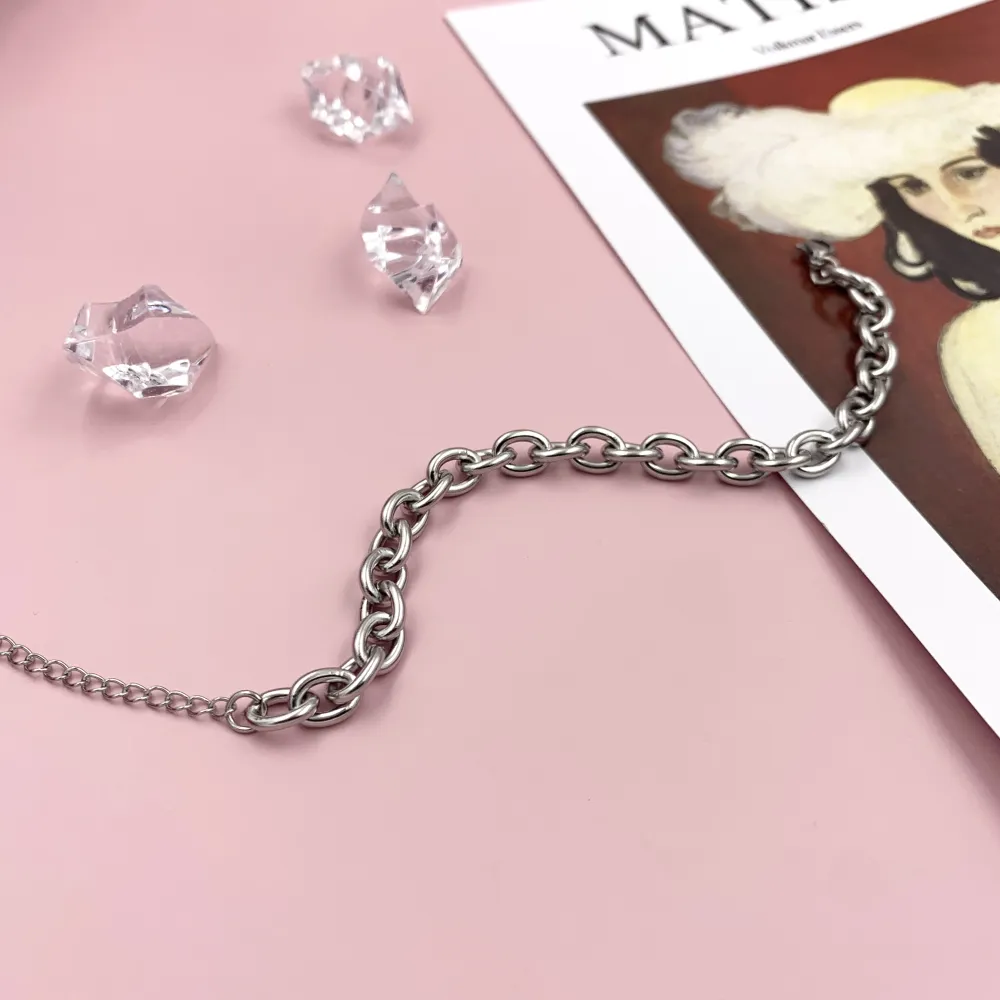 BAC6716-Catena-Bracciale in Acciaio con Chiusura - BAC6716-Catena-Bracciale in Acciaio con Chiusura