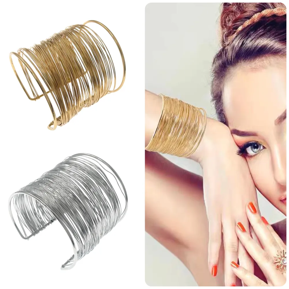 Multifili-Bracciale Rigido in Acciaio - BAR-103-AA1353B (Oro Giallo)