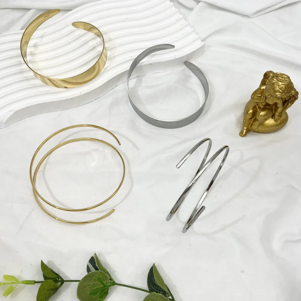 Semplice -Bracciale da Braccio in Acciaio - BAR-413-001 (Argento)