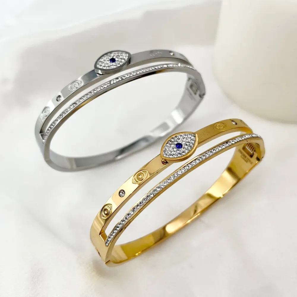 Occhio -Bracciale Rigido in Acciaio - BAR-413-1181 (Oro Giallo)