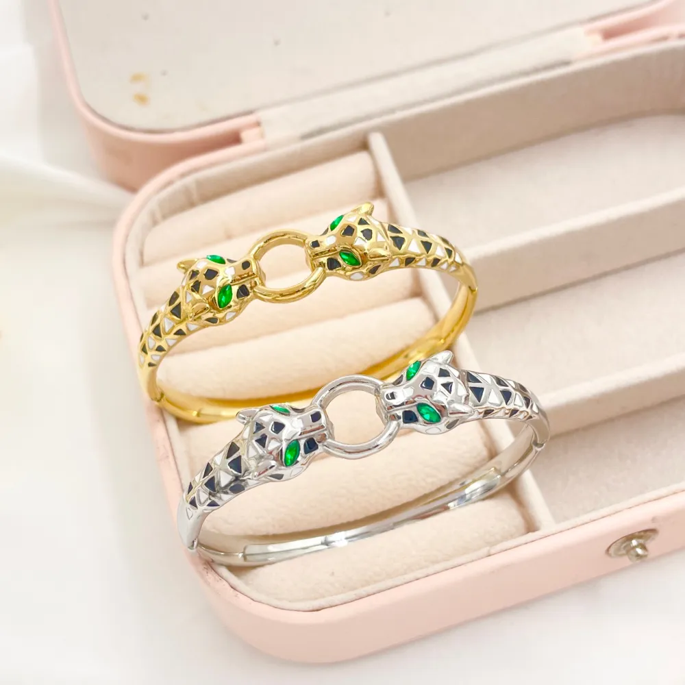 Pantera--Bracciale Rigido in Acciaio - BAR-413-121 (Argento)