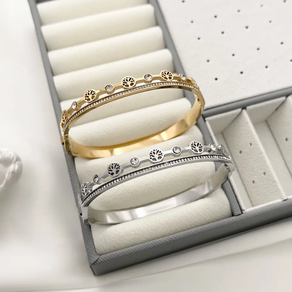 Albero della Vita-Bracciale Rigido in Acciaio - BAR-413-2273