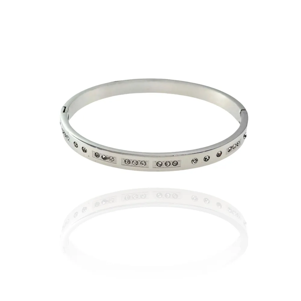 Tennis Punto Luce-Bracciale Rigido in Acciaio - BAR-413-914