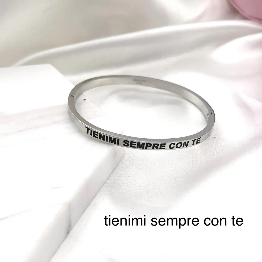 Tienimi Sempre con Te-Bracciale Rigido in Acciaio - BAR-413-B60-84